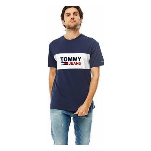 Футболка мужская Tommy Jeans DM0DM08360 C87 синяя L в Кальцедония